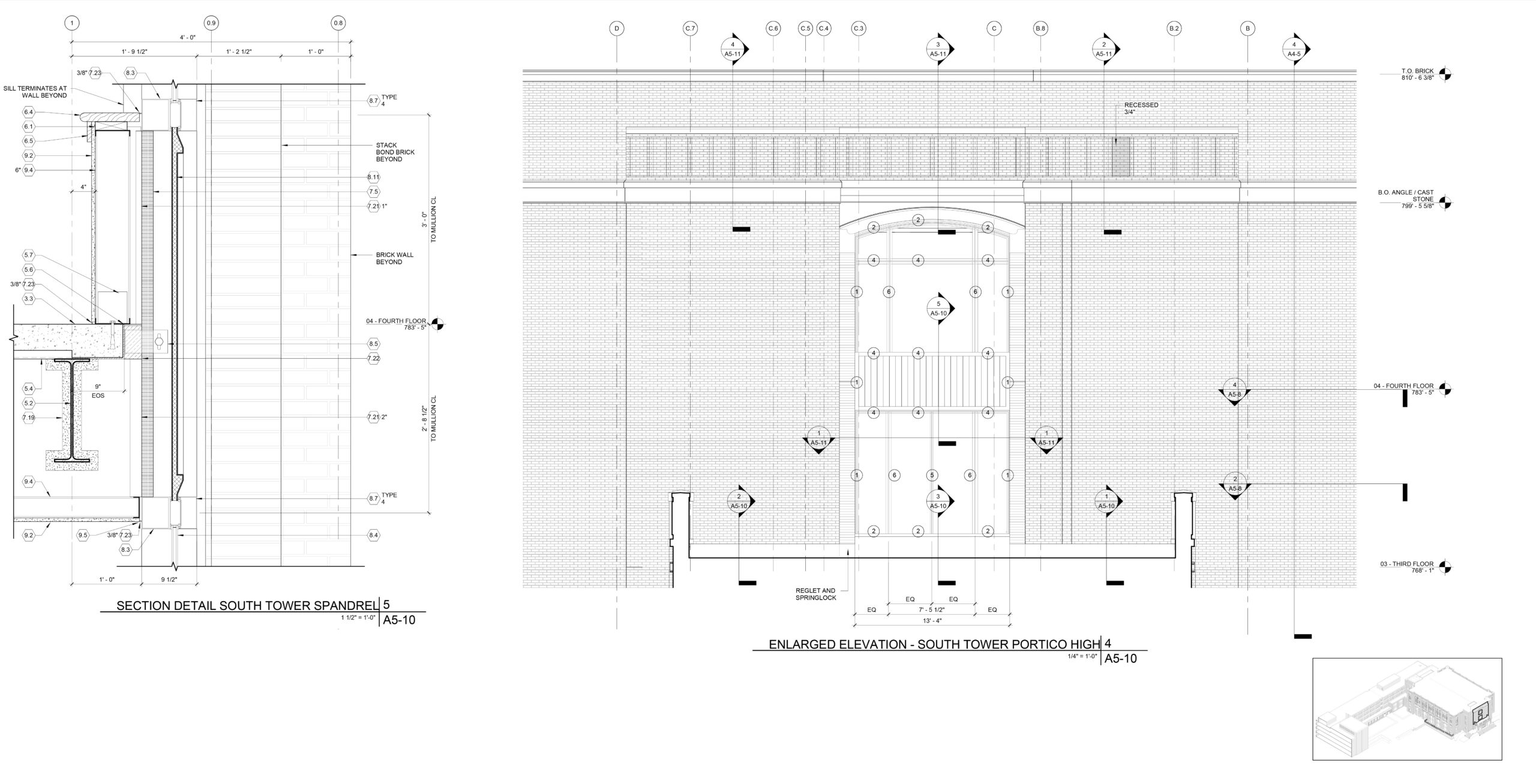 Detailed drawing of a building with a lot of windows